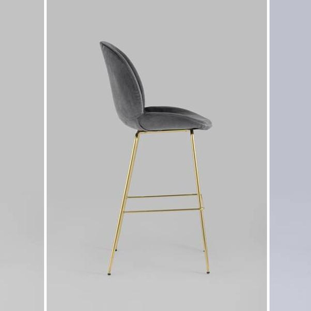 Барный Стул Серый Велюр Vendramin Chair