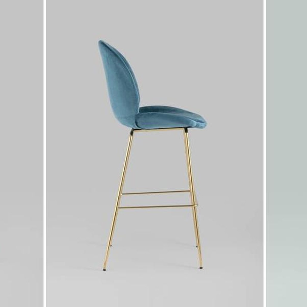 Барный Стул Синий Велюр Vendramin Chair