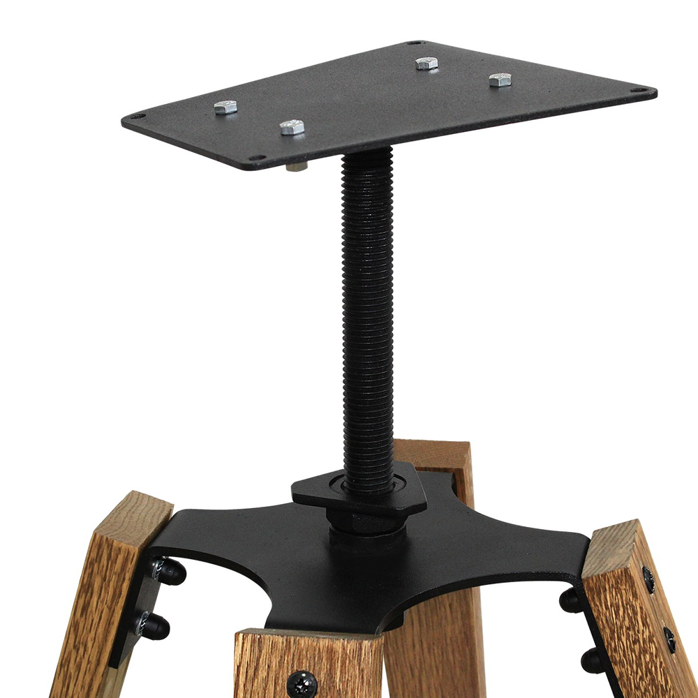 Барный стул со спинкой и металлической подставкой на 4-х деревянных ножках Бежевый Велюр Vendramin Chair