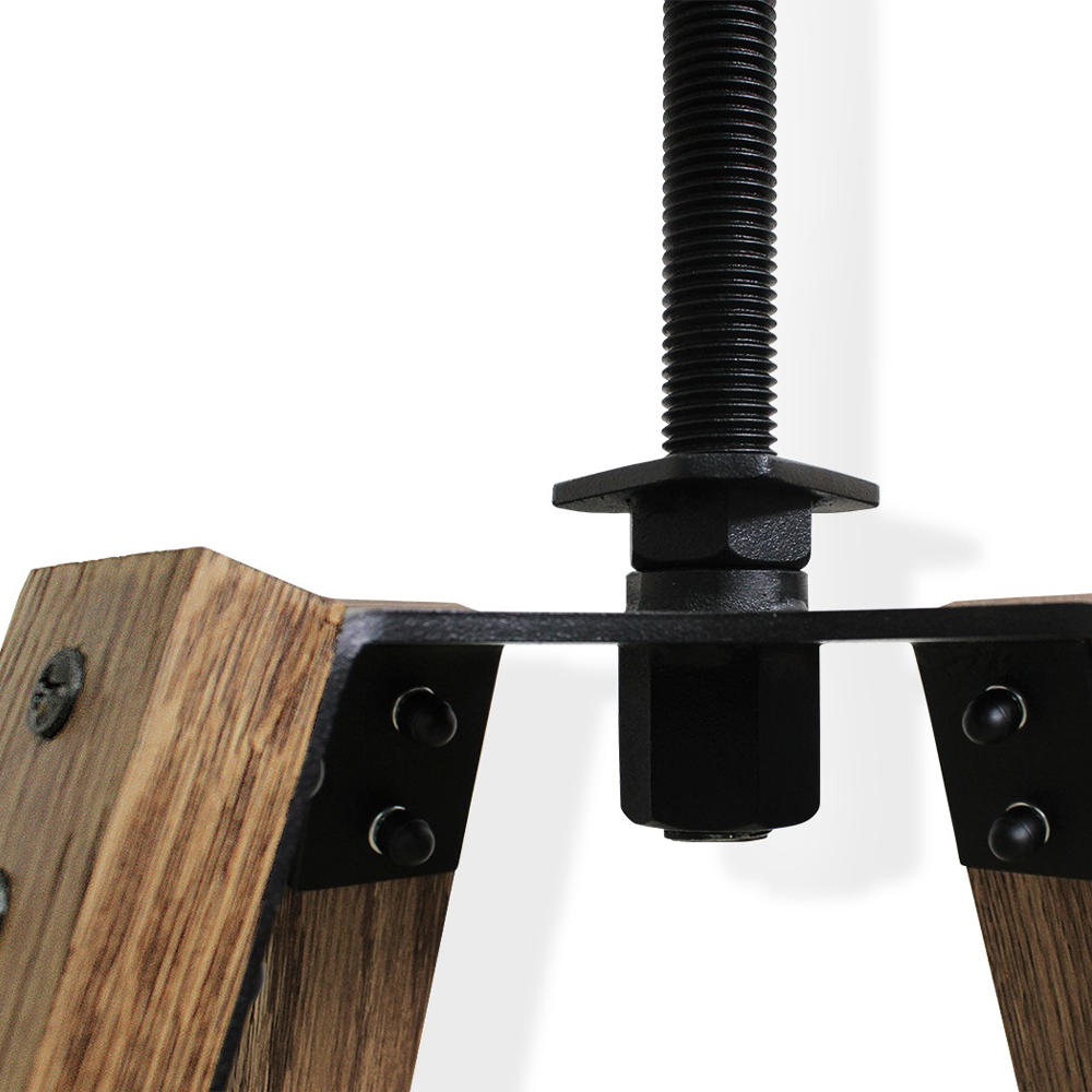 Барный стул со спинкой и металлической подставкой на 4-х деревянных ножках Коричневый Велюр Vendramin Chair