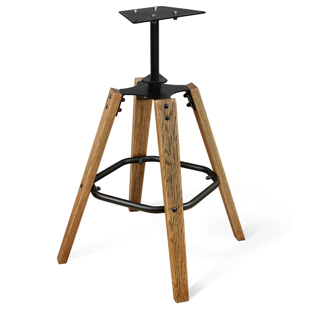 Барный стул со спинкой и металлической подставкой на 4-х деревянных ножках Коричневый Велюр Vendramin Chair