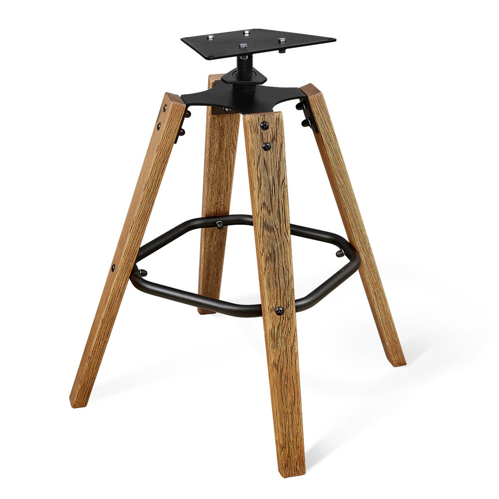 Барный стул со спинкой и мягкой обивкой с ромбами на 4-х деревянных ножках Бежевый Велюр Ava Charm