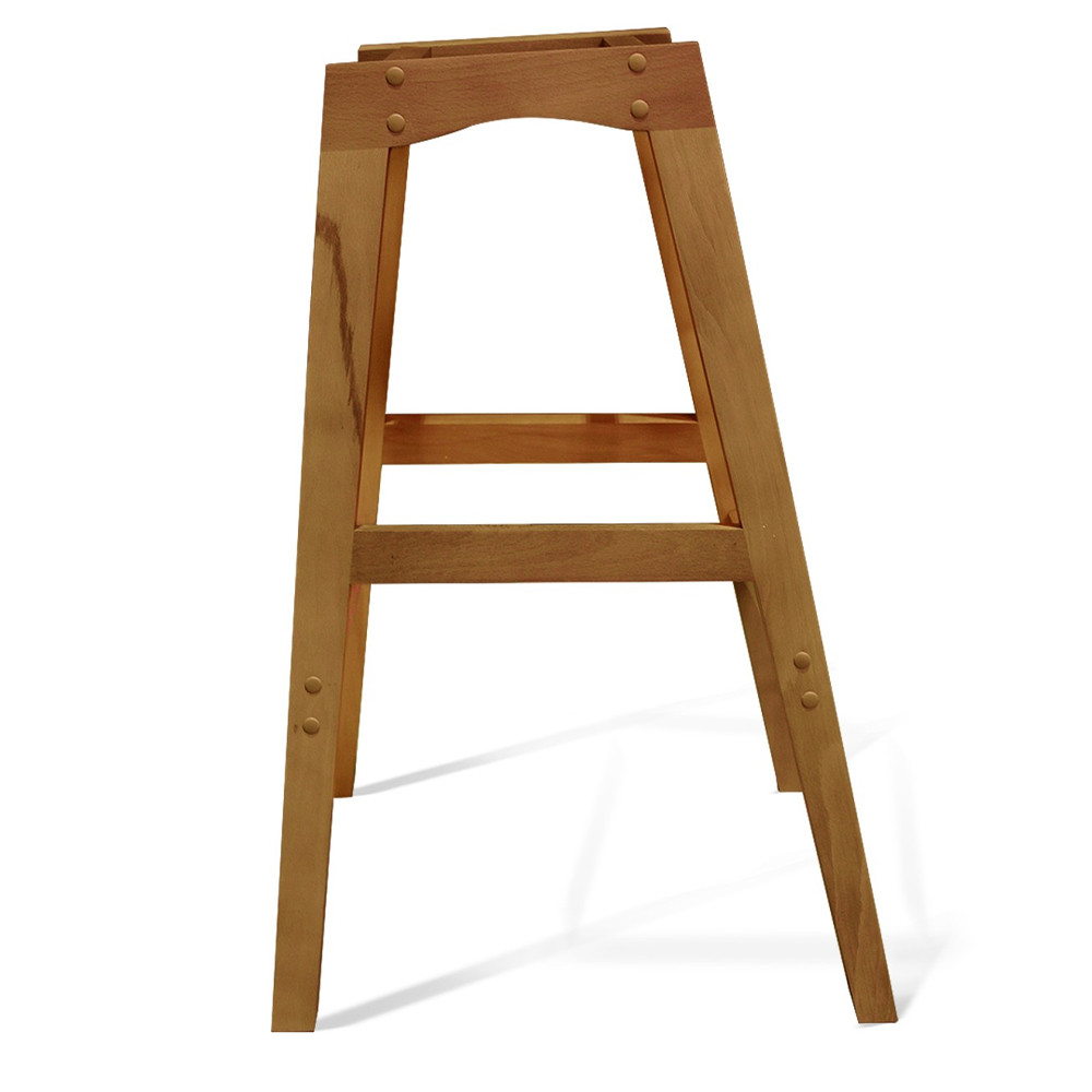 Барный стул со спинкой и подлокотниками на 4-х деревянных ножках Кремовый Велюр Ava Charm