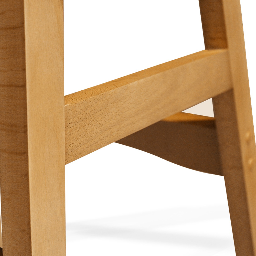 Барный стул со спинкой и подлокотниками на 4-х деревянных ножках Кремовый Велюр Ava Charm