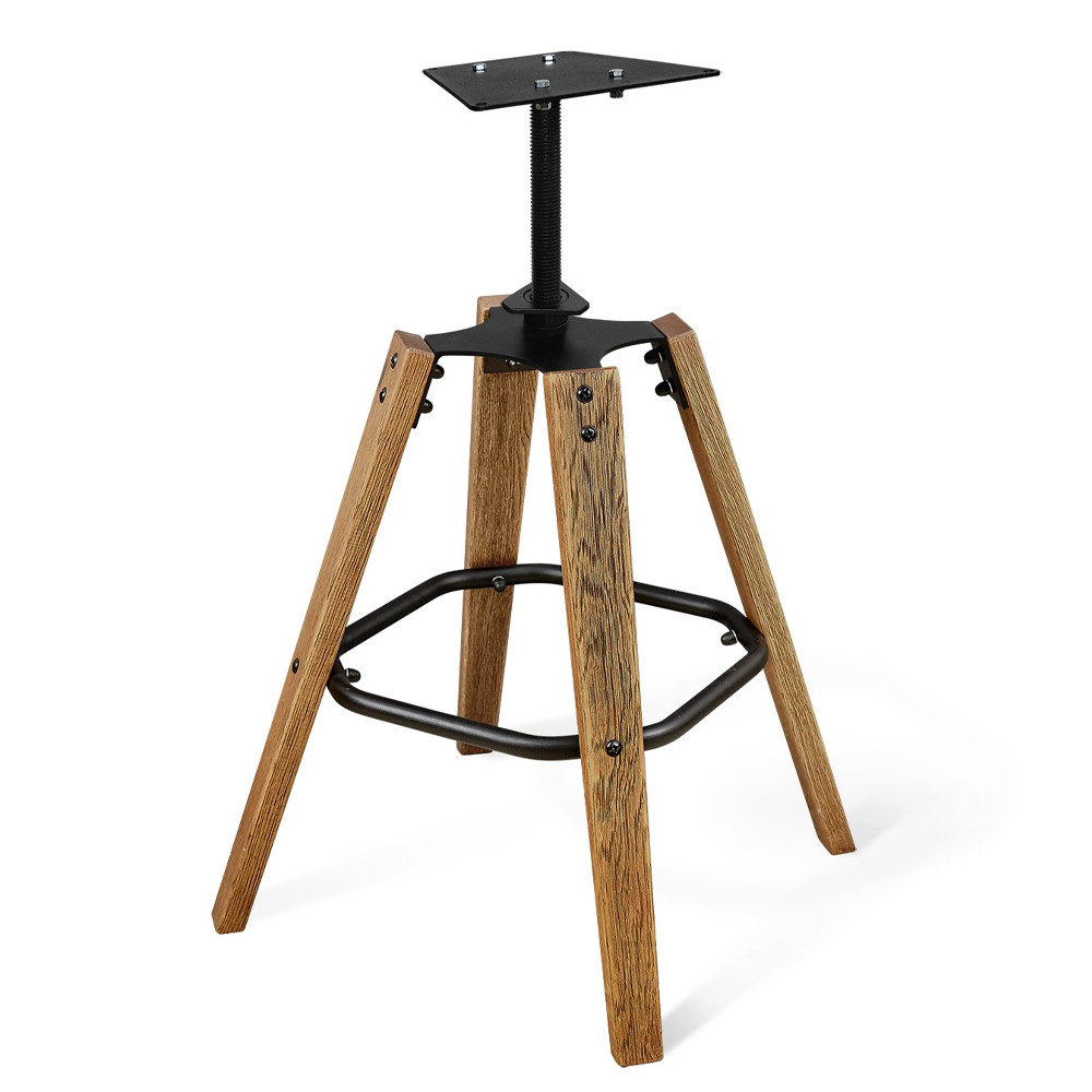 Барный стул со спинкой и подлокотниками на 4-х коричневых деревянных ножках Бежевый Велюр Ava Charm