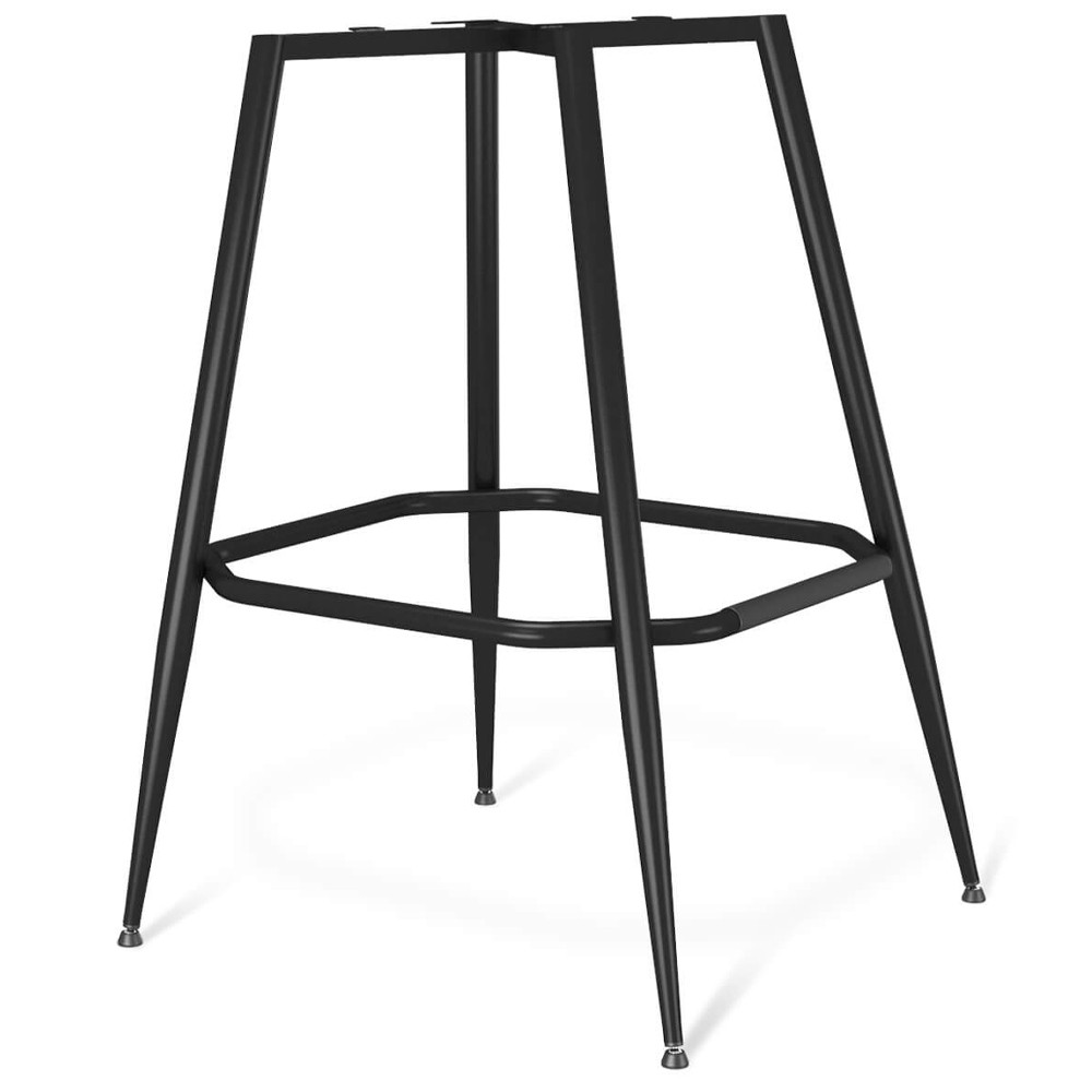 Барный стул со спинкой и подлокотниками на 4-х металлических ножках Douglas Rhombus Синий Велюр