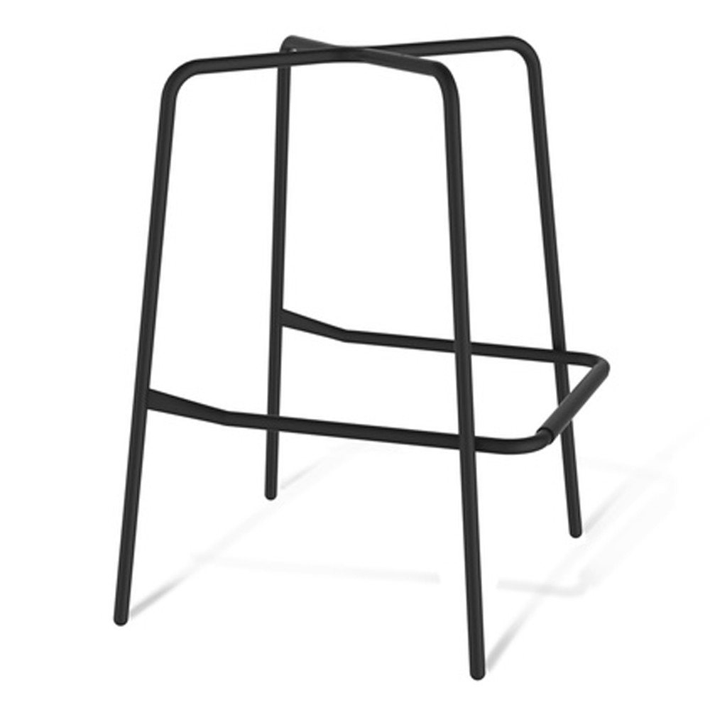 Барный стул со спинкой и подлокотниками на 4-х металлических ножках Douglas Rhombus Черный Велюр