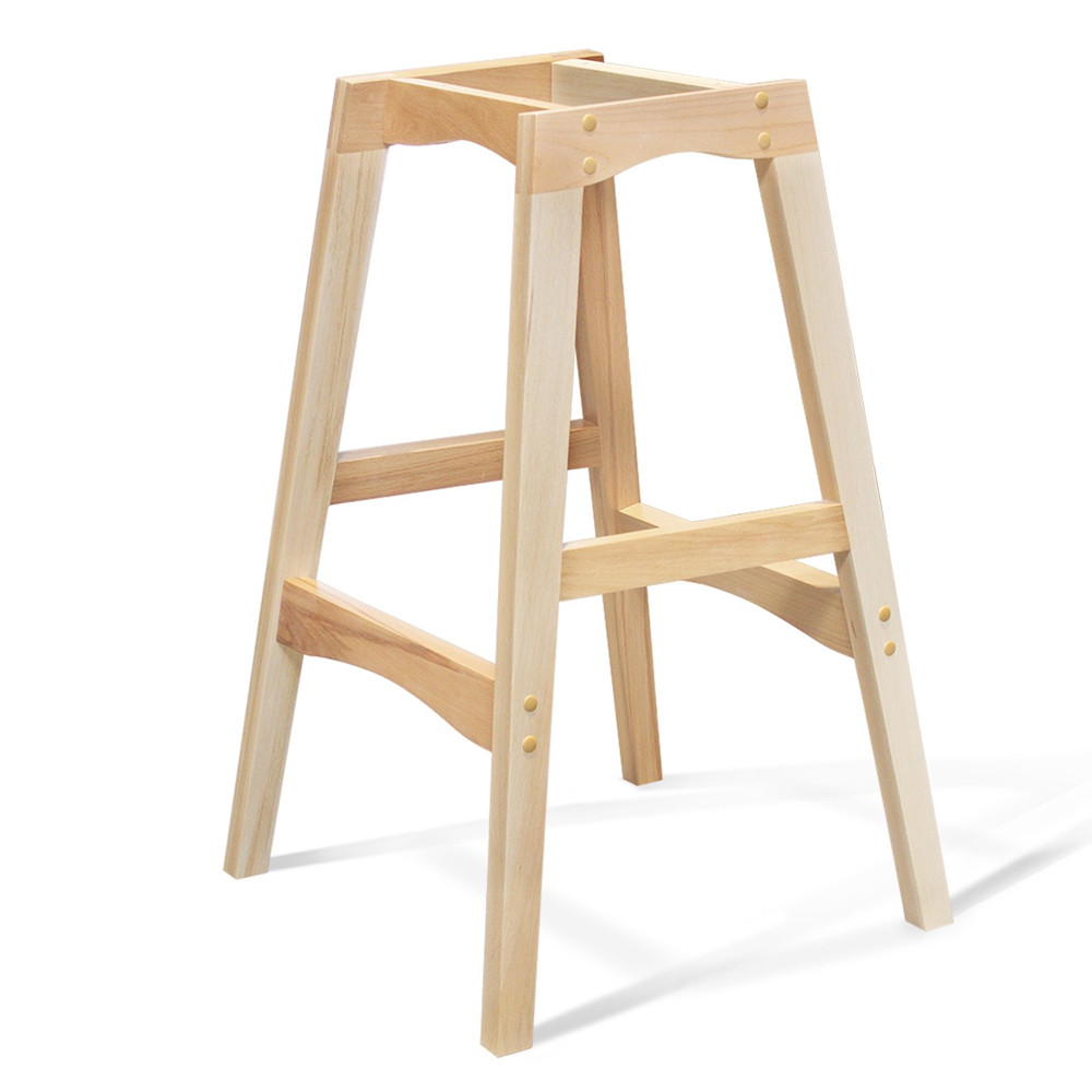 Барный стул со спинкой на 4-х деревянных ножках Голубой Велюр Ava Charm