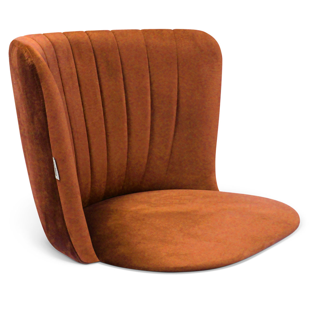 Барный стул со спинкой на 4-х деревянных ножках Оранжевый Велюр Ava Charm