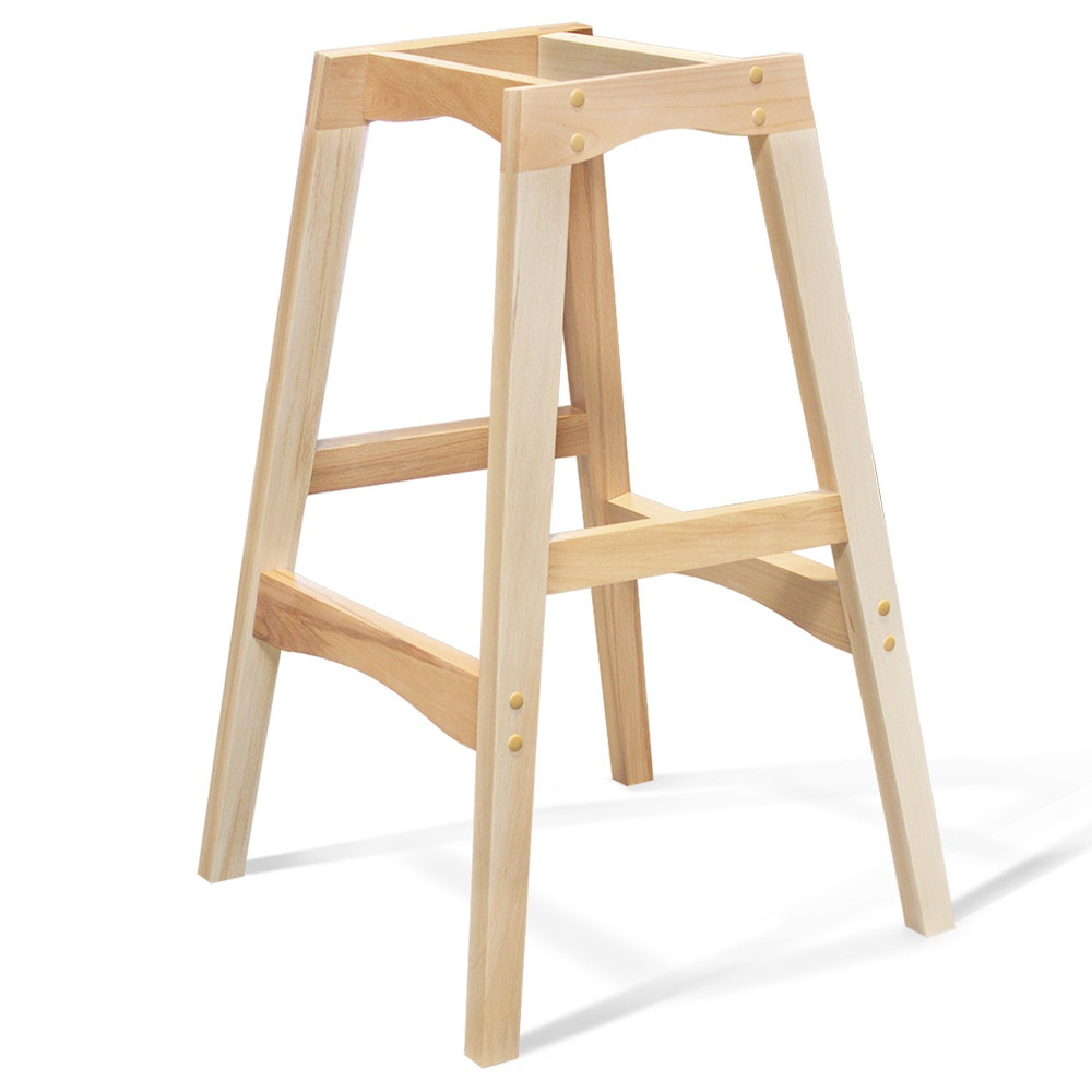 Барный стул со спинкой на 4-х деревянных ножках Оранжевый Велюр Ava Charm