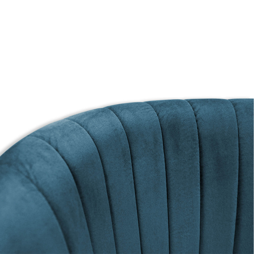 Барный стул со спинкой на 4-х деревянных ножках Синий Велюр Ava Charm