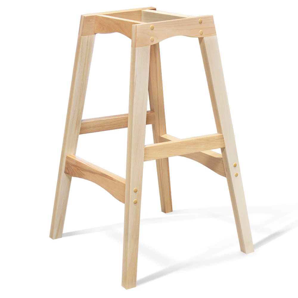 Барный стул со спинкой на 4-х деревянных ножках Синий Велюр Ava Charm