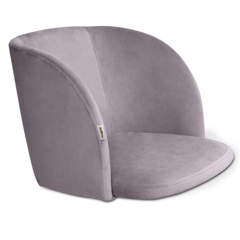 Барный стул со спинкой на 4-х деревянных ножках Сиреневый Велюр Ava Charm