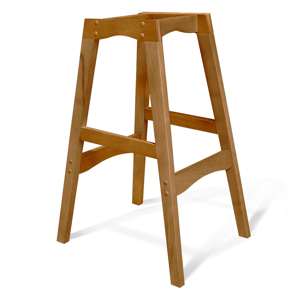 Барный стул со спинкой на 4-х деревянных ножках Сиреневый Велюр Ava Charm