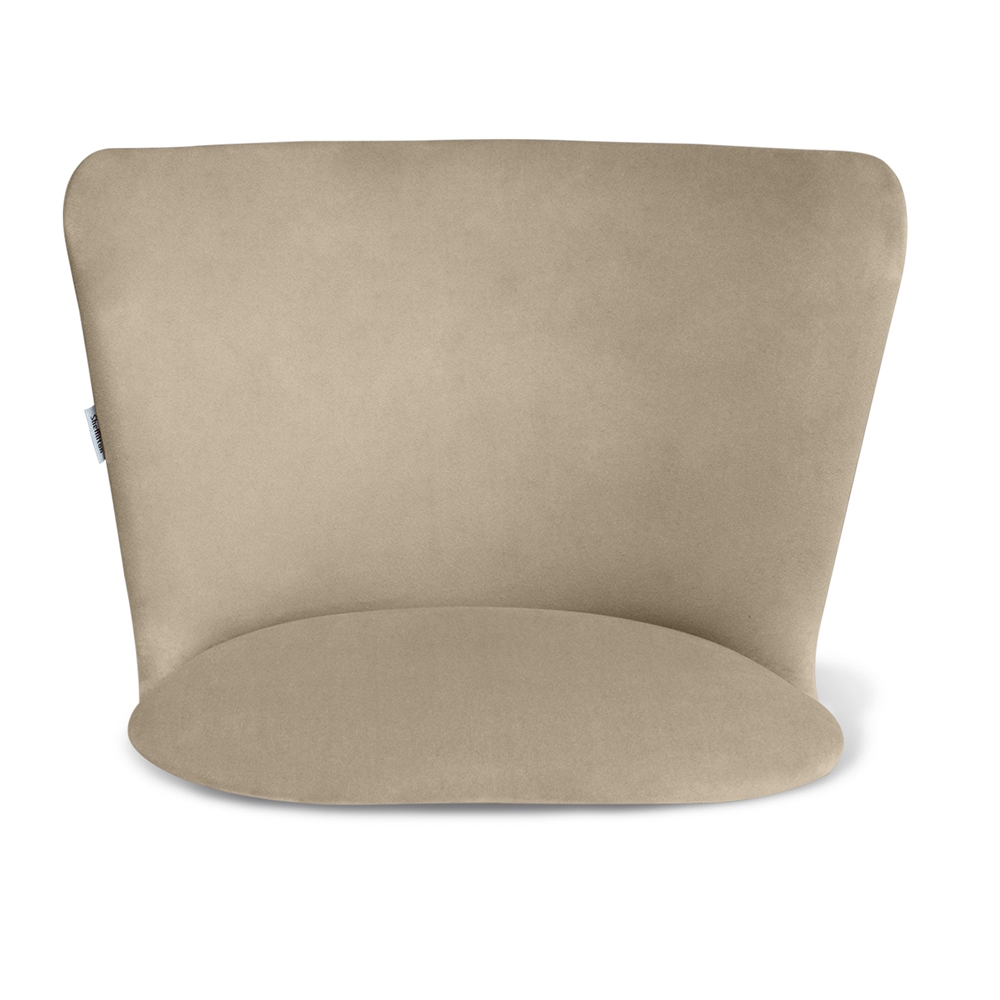 Барный стул со спинкой на 4-х коричневых ножках Бежевый Велюр Ava Charm