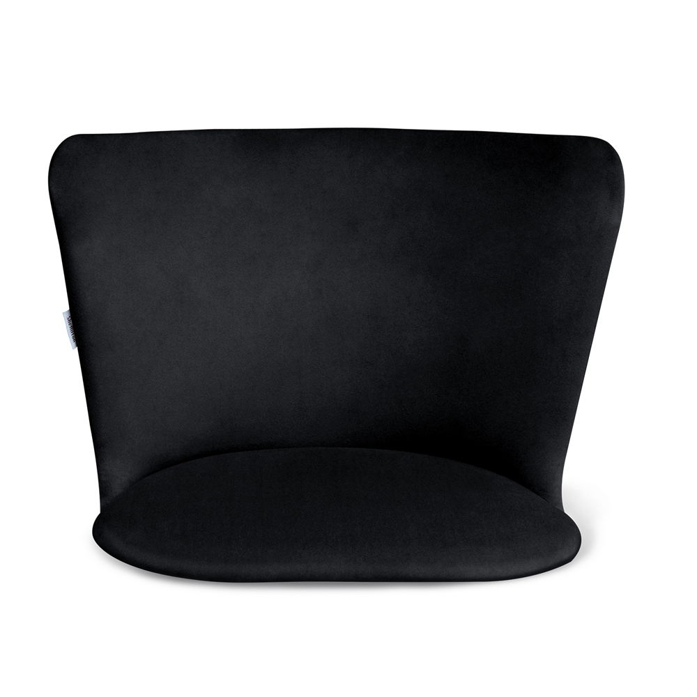 Барный стул со спинкой на 4-х коричневых ножках Черный Велюр Ava Charm