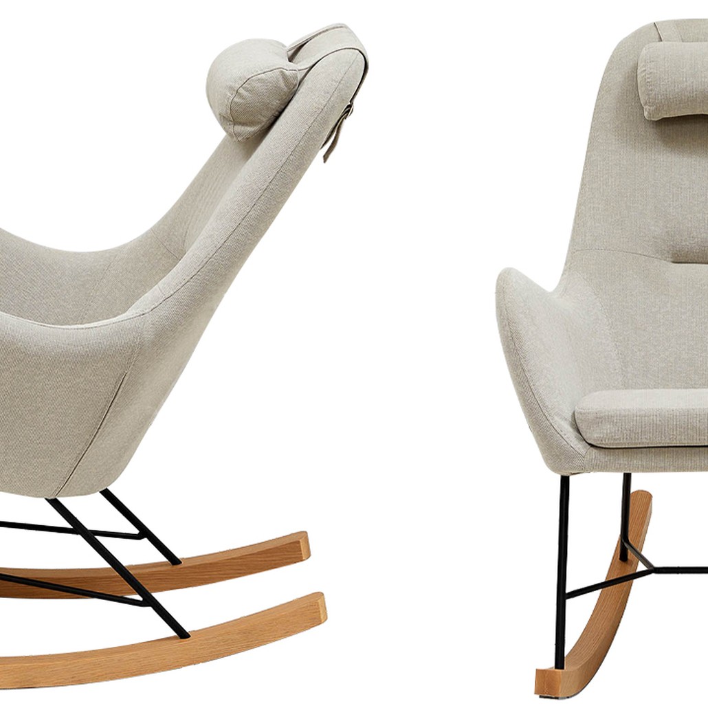 Бежевое Кресло-качалка с подушкой Rhyley Rocking Chair