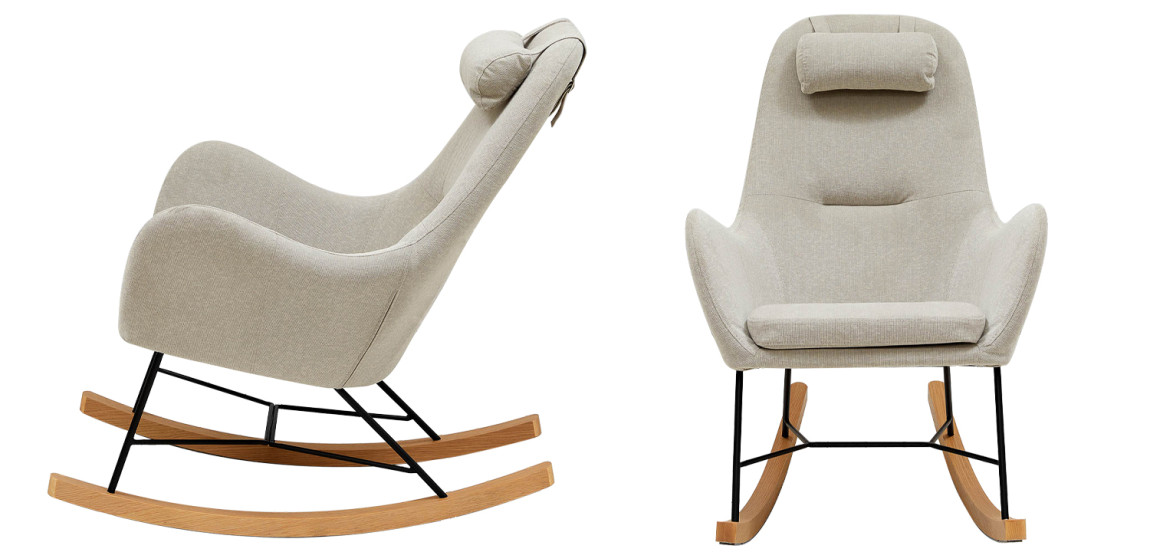 Бежевое Кресло-качалка с подушкой Rhyley Rocking Chair