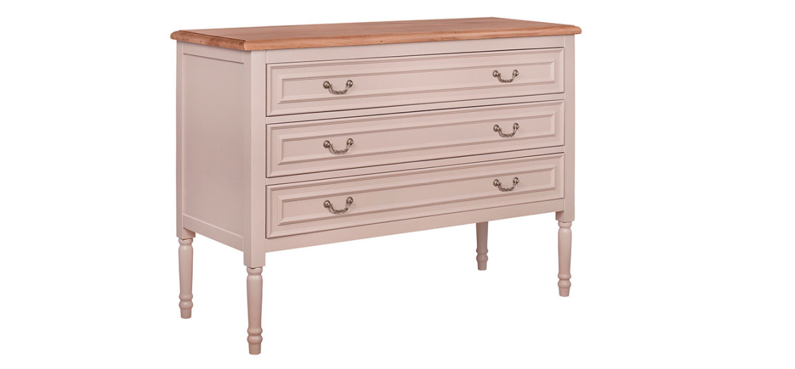 Бежевый комод из дуба Amelia beige