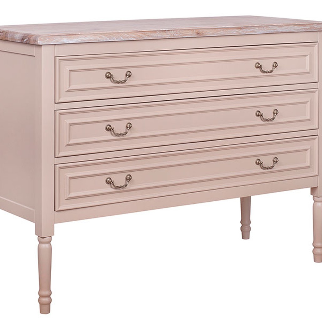 Бежевый комод из дуба Amelia beige dark