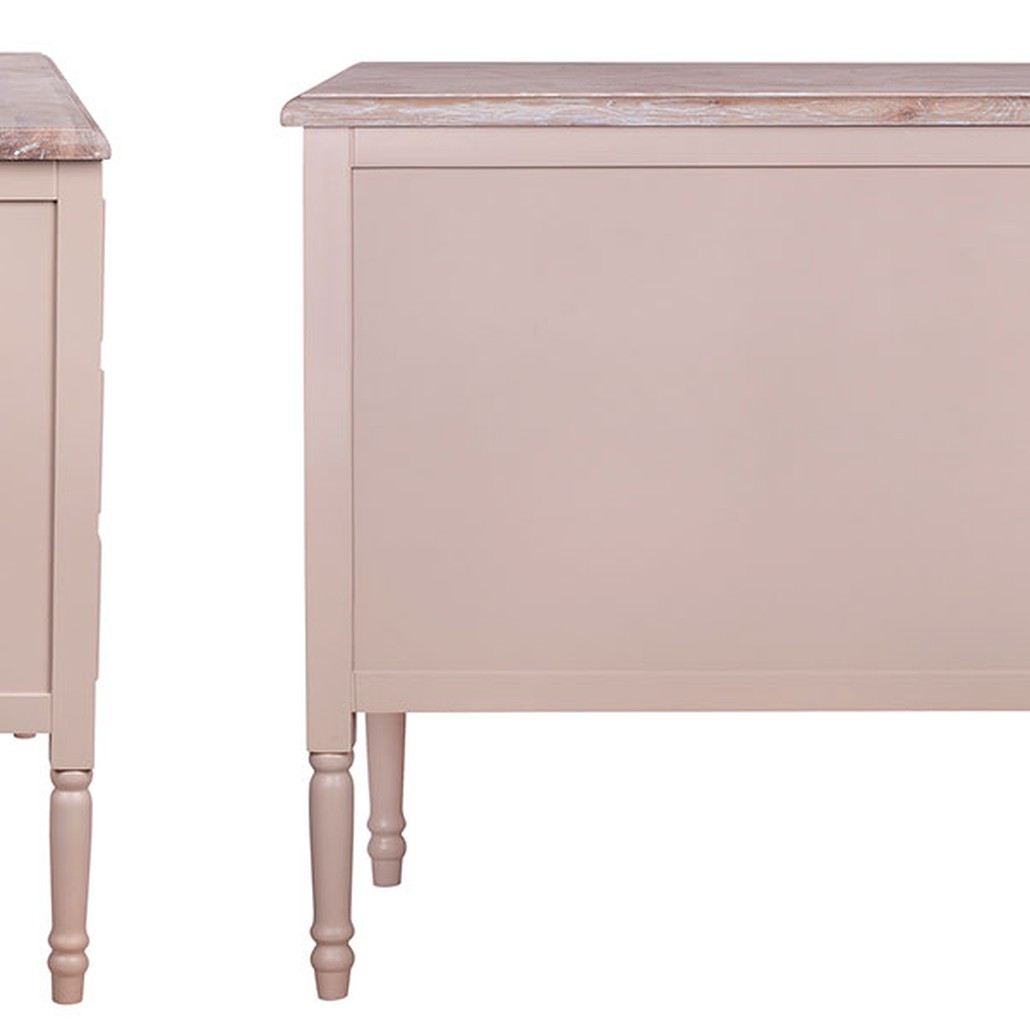 Бежевый комод из дуба Amelia beige dark