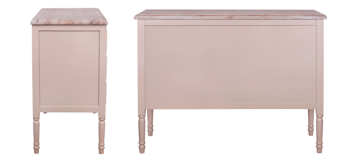 Бежевый комод из дуба Amelia beige dark