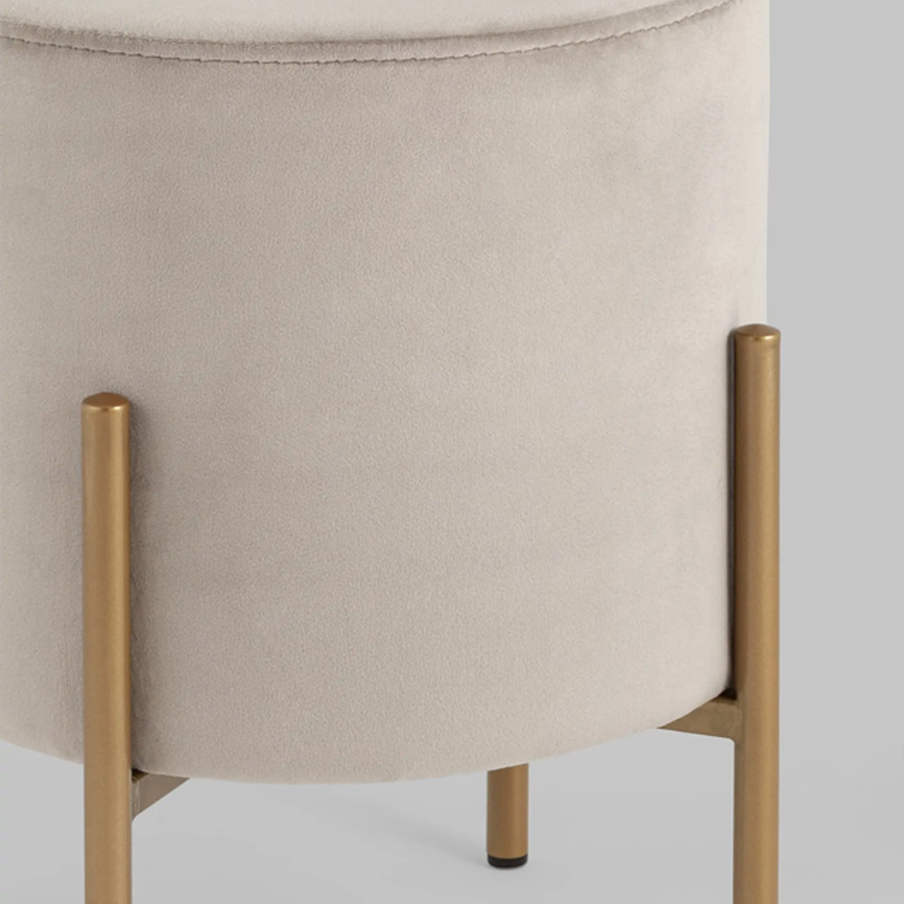 Бежевый пуф на золотистых ножках SANJAY