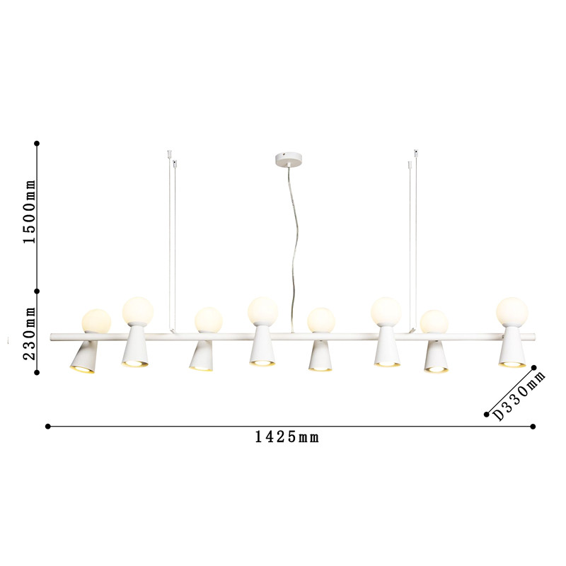 Белая люстра с поворотными плафонами 16 ламп KLAXONS