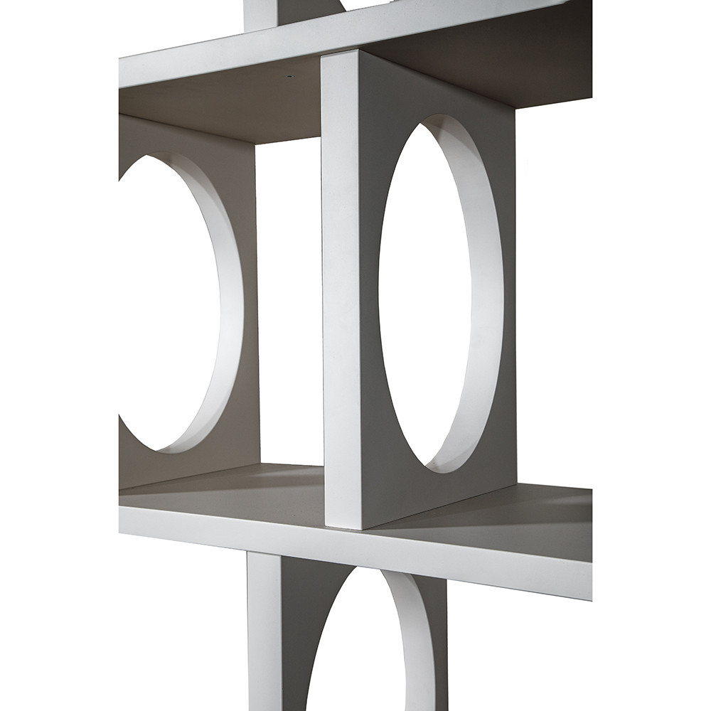 Белый дизайнерский Стеллаж Ring White Wood Bookcase