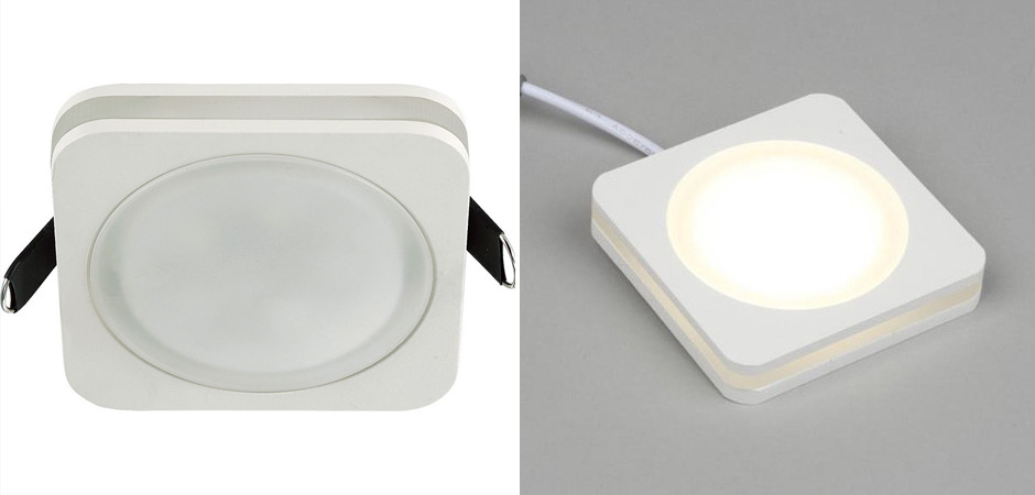 Белый квадратный спот Embedded Light