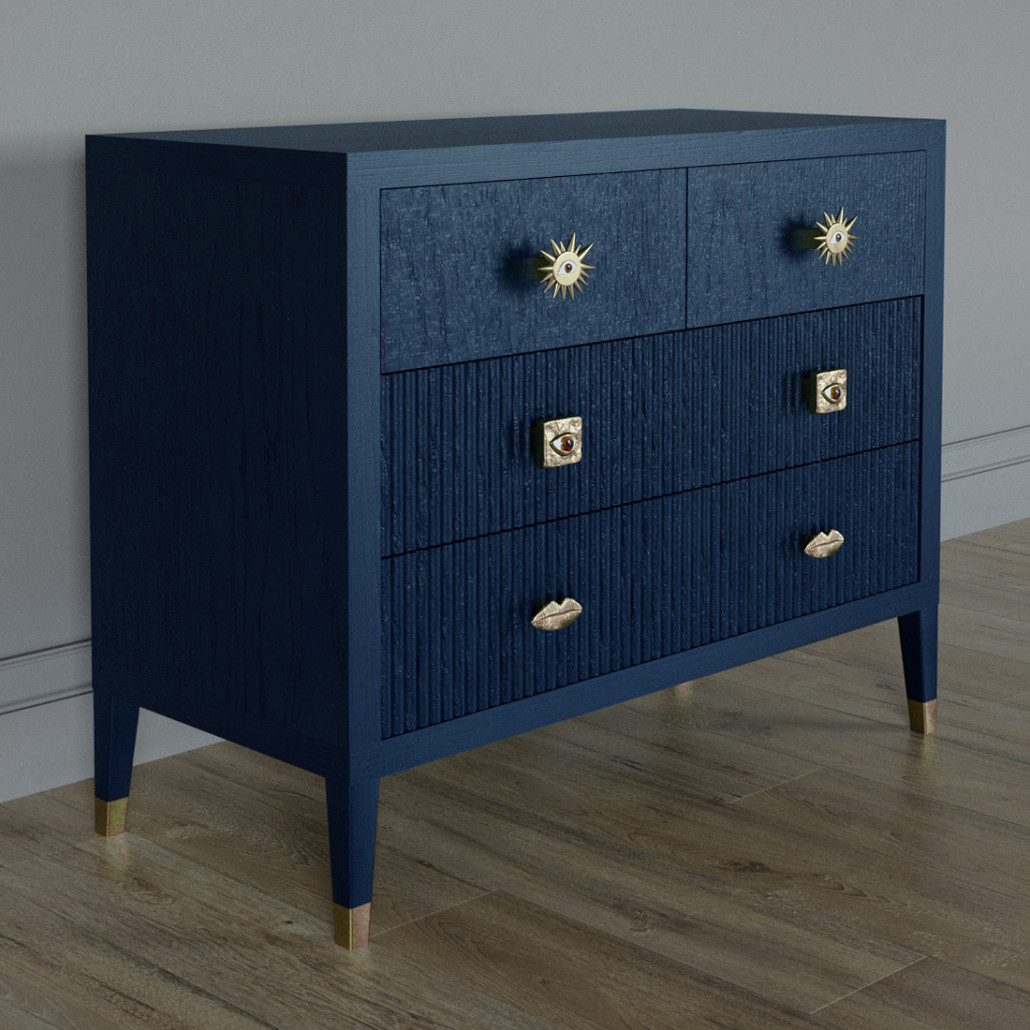 Бельевой Комод с 4 ящиками Elsa Dreams Blue