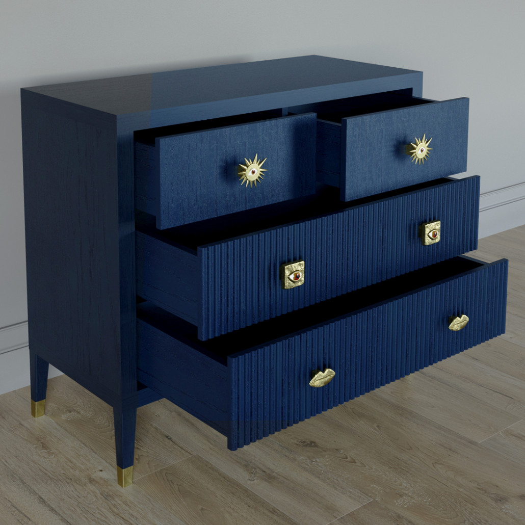 Бельевой Комод с 4 ящиками Elsa Dreams Blue