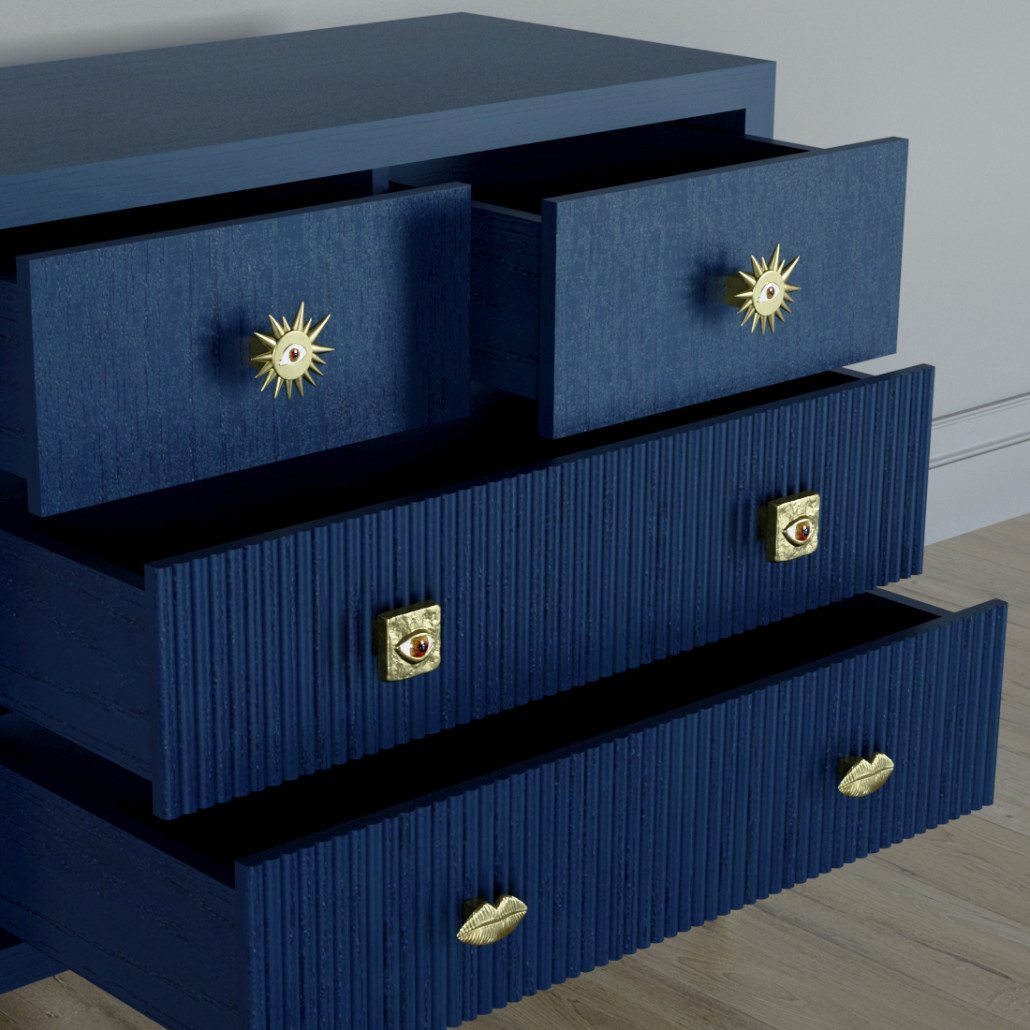 Бельевой Комод с 4 ящиками Elsa Dreams Blue