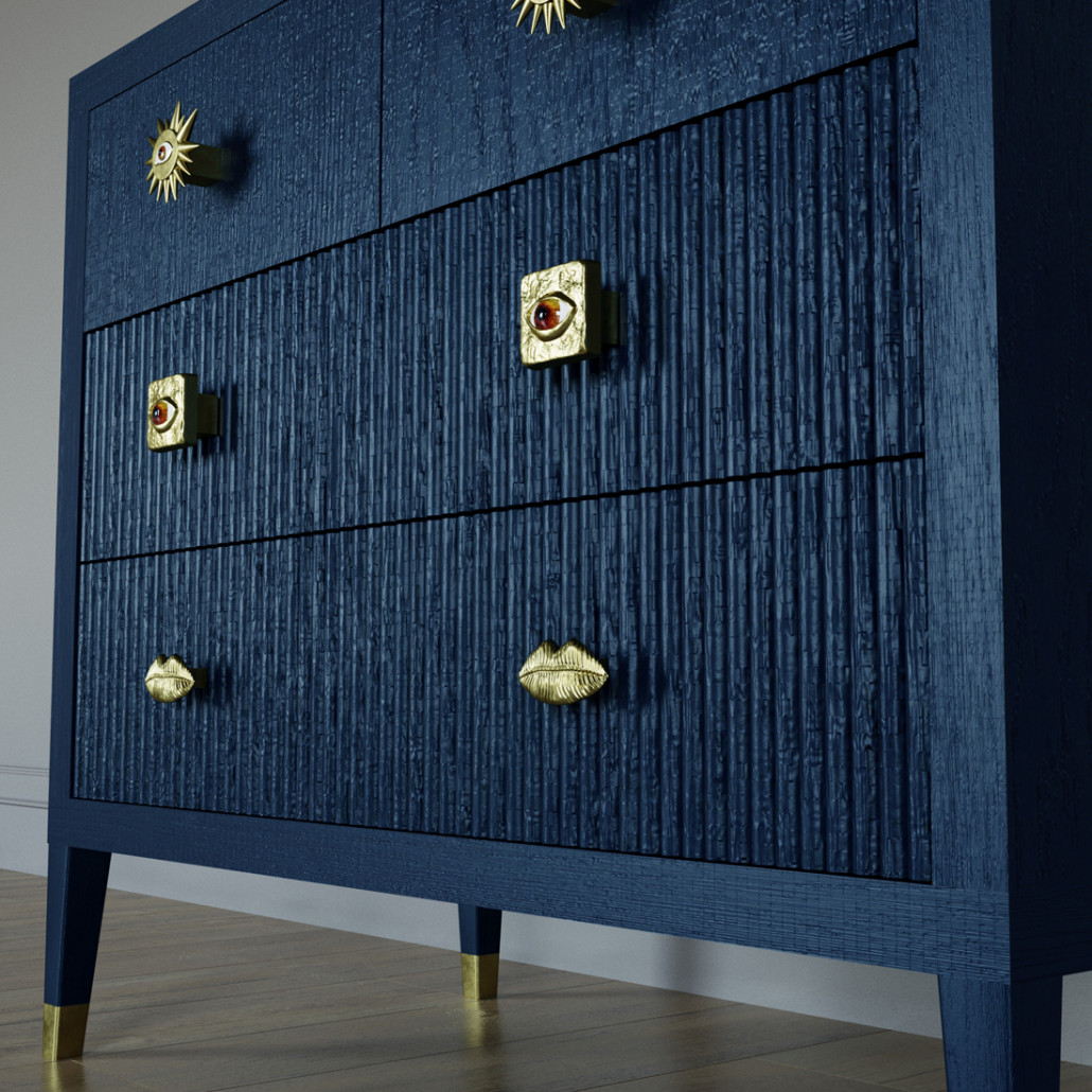 Бельевой Комод с 4 ящиками Elsa Dreams Blue