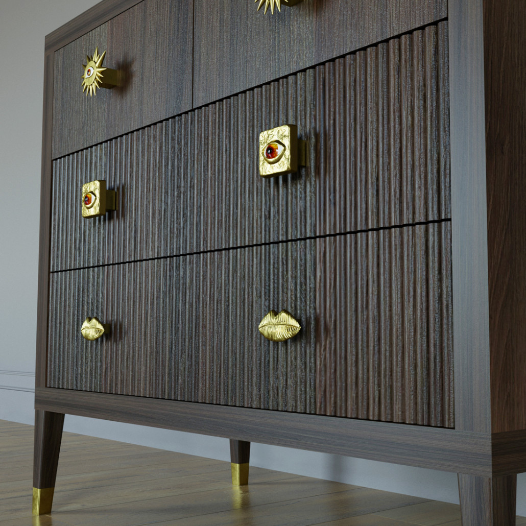 Бельевой Комод с 4 ящиками Elsa Dreams Walnut