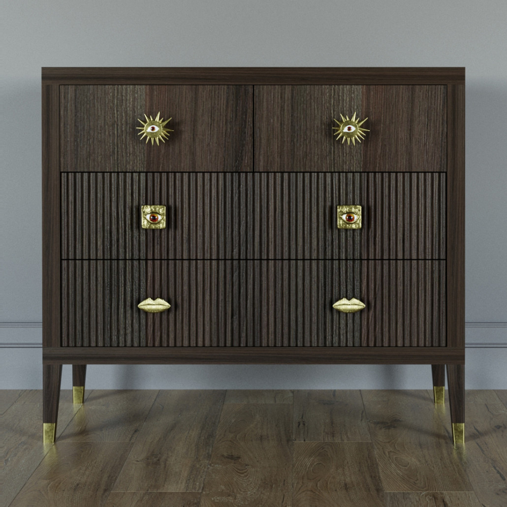 Бельевой Комод с 4 ящиками Elsa Dreams Walnut