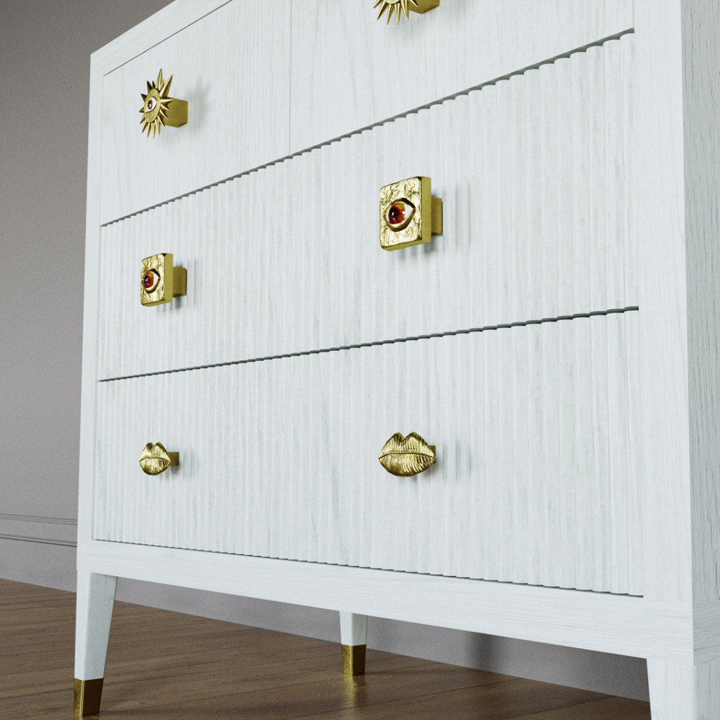 Бельевой Комод с 4 ящиками Elsa Dreams White