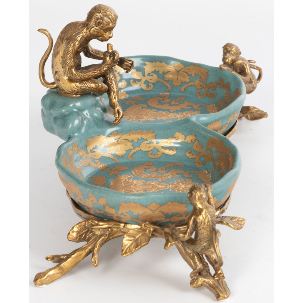 Блюдо двойное из фарфора Crogy