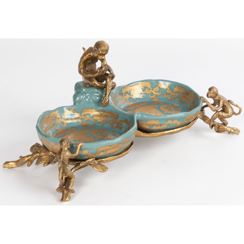 Блюдо двойное из фарфора Crogy