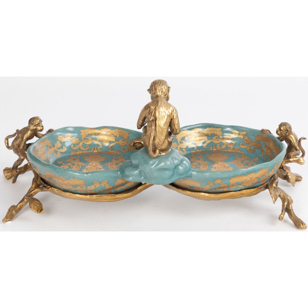 Блюдо двойное из фарфора Crogy