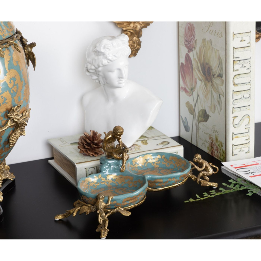 Блюдо двойное из фарфора Crogy