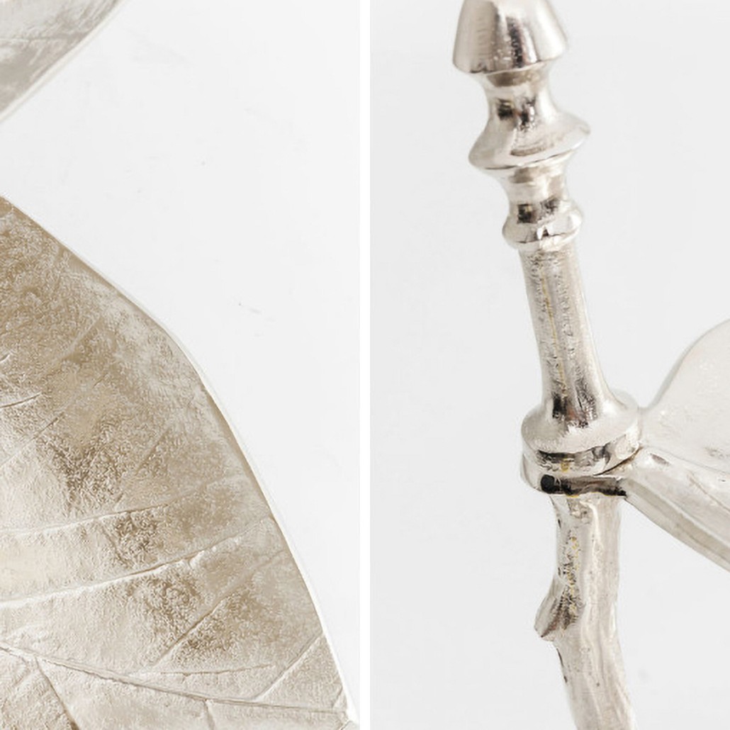 Блюдо трёхъярусное Chrome Leaves