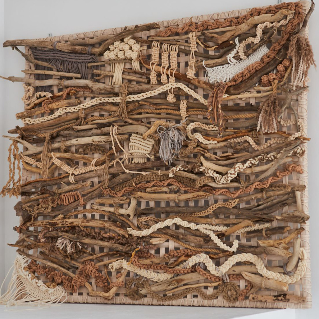 Большая Абстрактное Панно из веток и нитей Dryad Wall Art