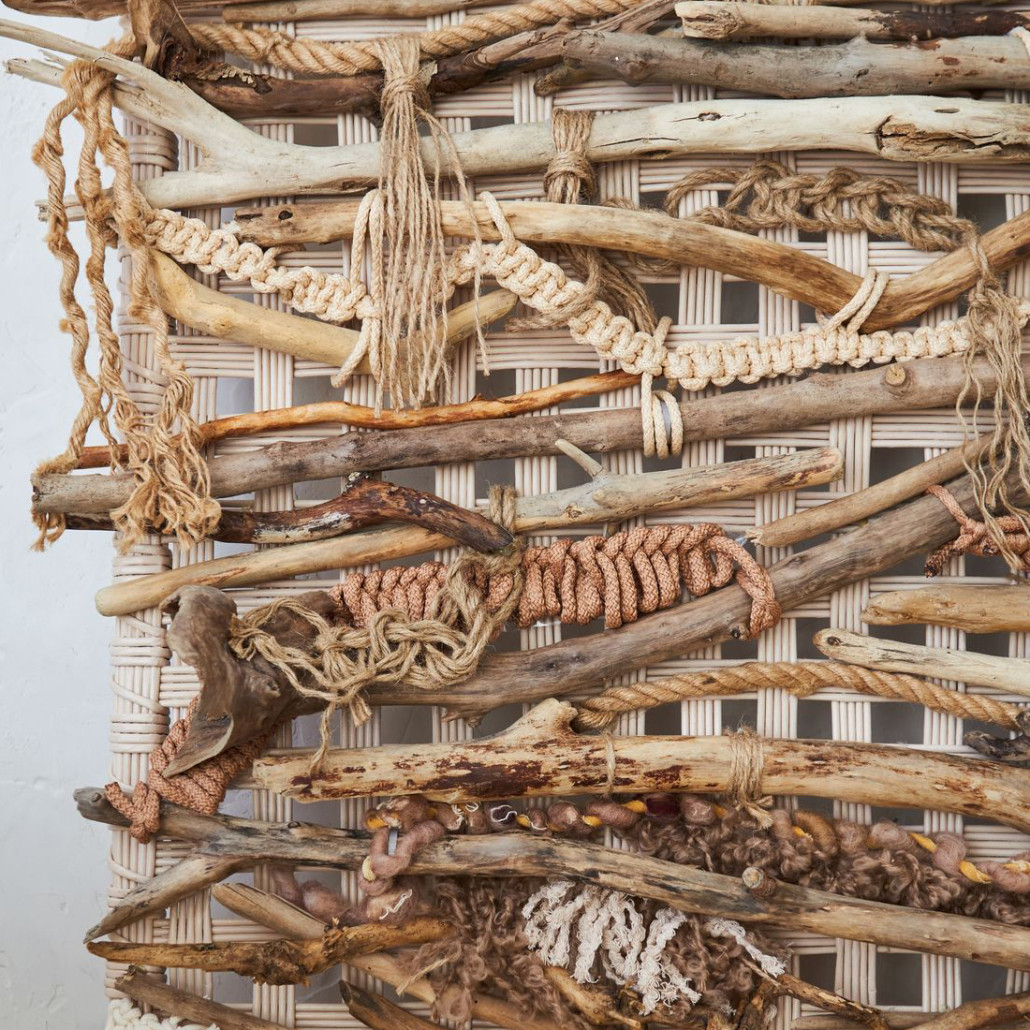 Большая Абстрактное Панно из веток и нитей Dryad Wall Art