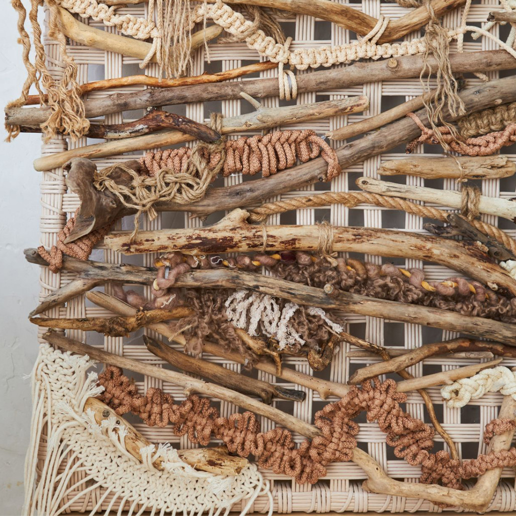 Большая Абстрактное Панно из веток и нитей Dryad Wall Art