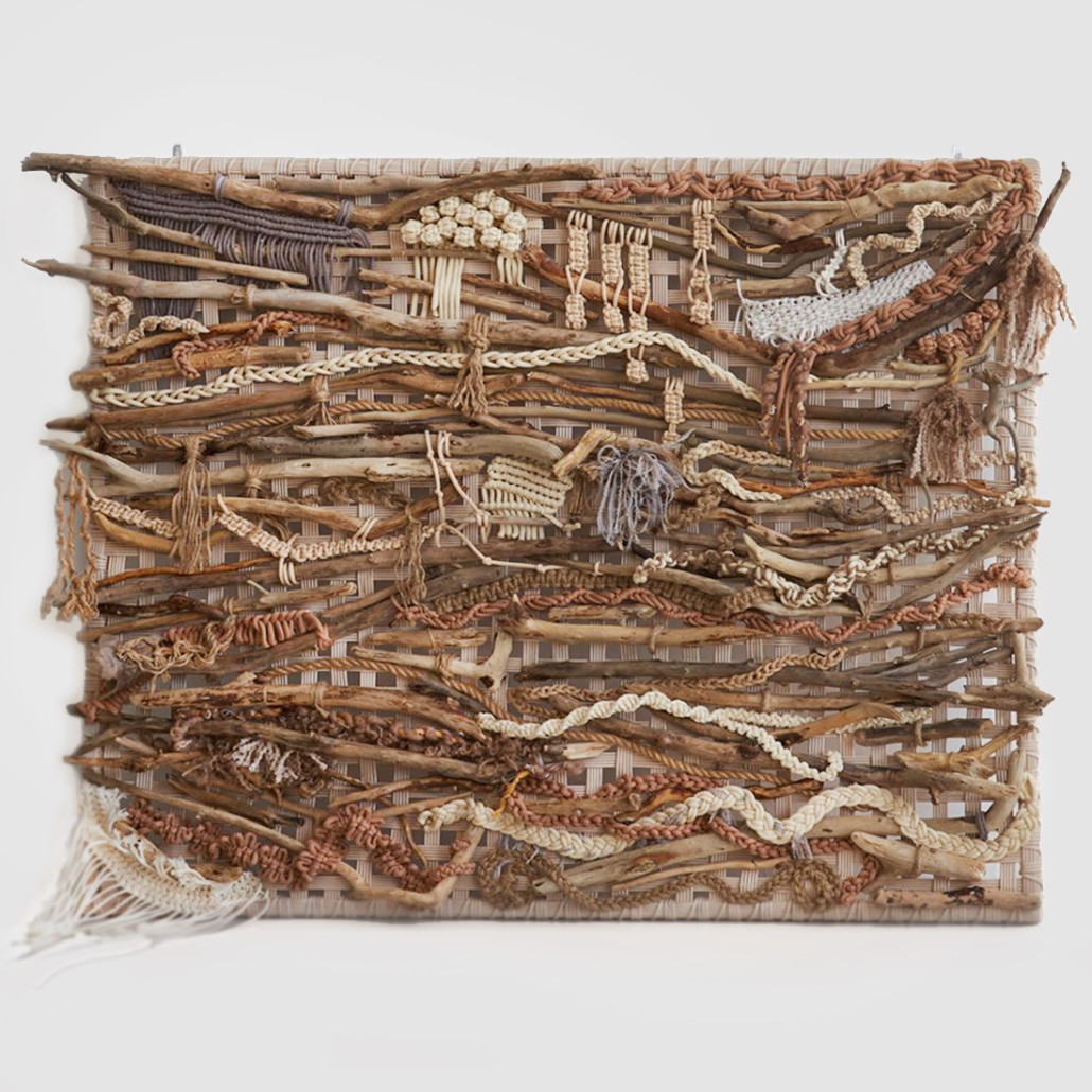 Большая Абстрактное Панно из веток и нитей Dryad Wall Art