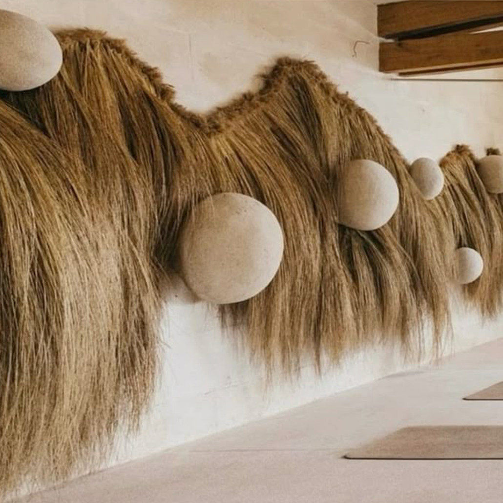 Большая дизайнерская Инсталляция из соломы RAFFIA Installation