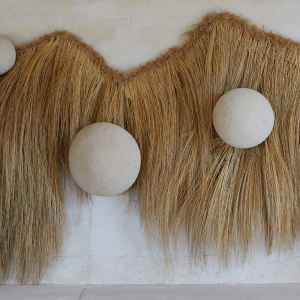 Большая дизайнерская Инсталляция из соломы RAFFIA Installation