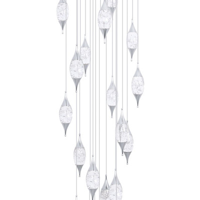 Большая каскадная люстра с хрустальными подвесками Esme Drops Crystal Chrome Cascade Chandelier 25