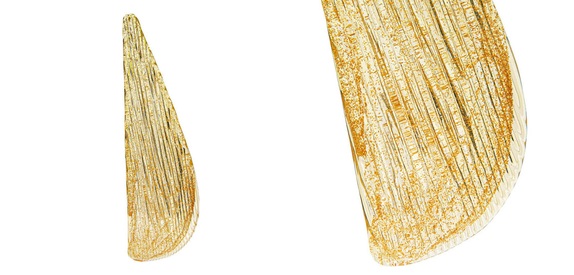 Большая круглая люстра с подвесками лепестки Gold Leaf Fall Light Chandelier